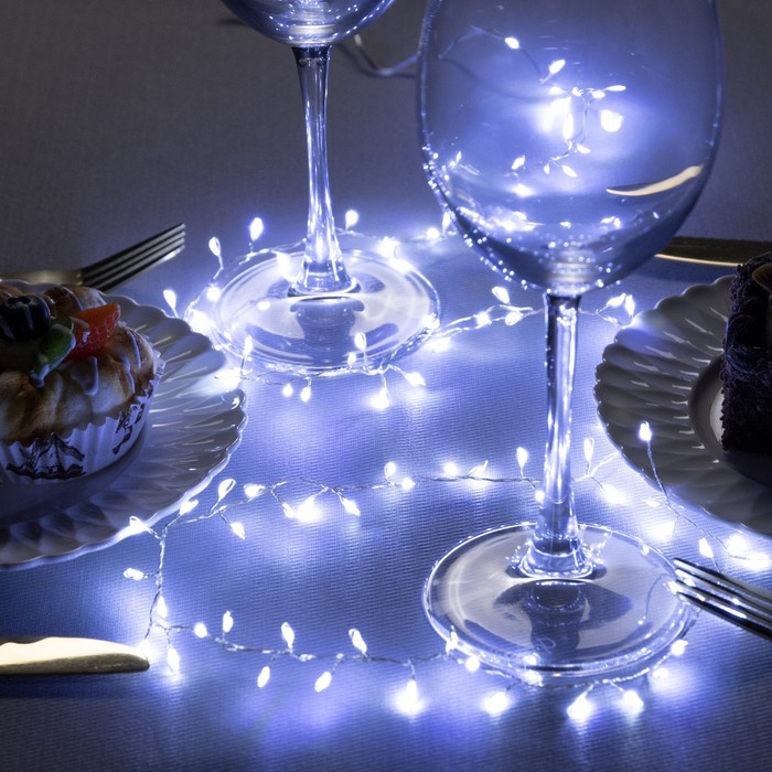 Гирлянда «Мишура» 1 м роса, IP20, серебристая нить, 100 LED, свечение белое, 2 режима, AAх3
Гирлянда «Мишура» 1 м роса, IP20, серебристая нить, 100 LED, свечение белое, 2 режима, AAх3