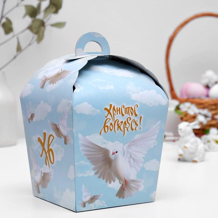 Пасхальная коробочка "ХВ", белый голубь, 17 х 17 х 26 см
Пасхальная коробочка "ХВ", белый голубь, 17 х 17 х 26 см