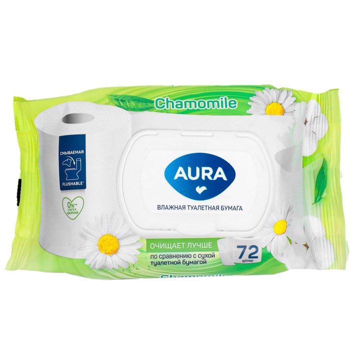 Туалетная бумага влажная "Aura"с клапаном, 72 шт.
Туалетная бумага влажная "Aura"с клапаном, 72 шт.