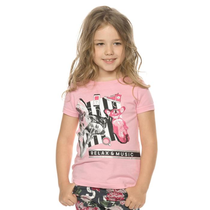 фото Футболка для девочек, рост 86 см, цвет розовый pelican