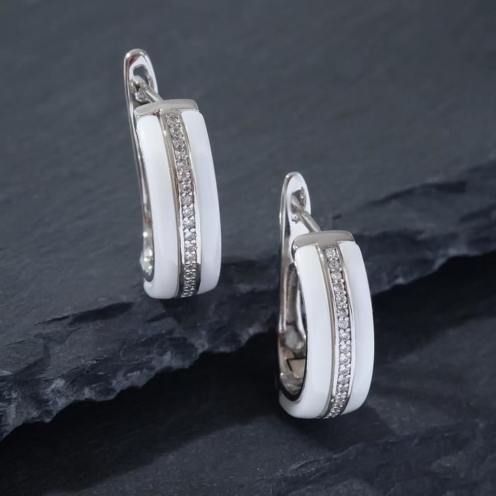 Серьги керамика "Дорожка", цвет белый в серебре
Серьги керамика "Дорожка", цвет белый в серебре