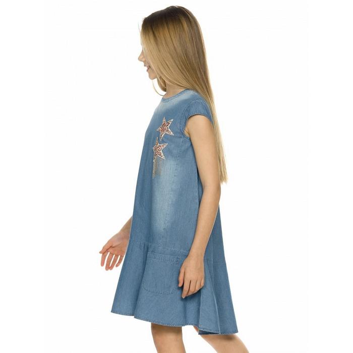 фото Платье для девочек, рост 122 см, цвет голубой pelican