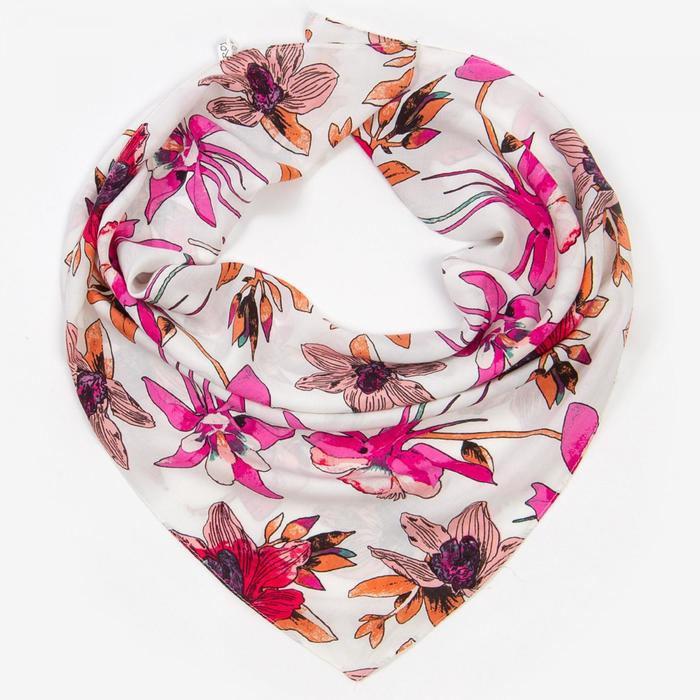 фото Платок женский текстильный, цвет разноцветный, размер 70х70 rossini