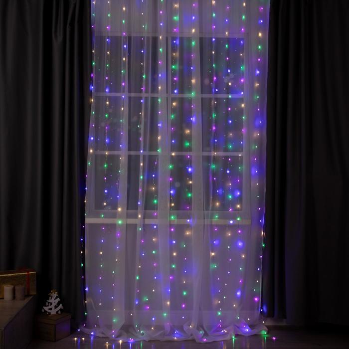 Гирлянда «Занавес» 2 × 3 м роса, IP20, серебристая нить, 450 LED, свечение мульти, 8 режимов, 220 В
Гирлянда «Занавес» 2 × 3 м роса, IP20, серебристая нить, 450 LED, свечение мульти, 8 режимов, 220 В