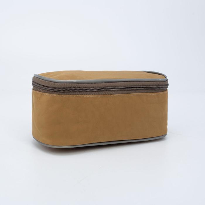 фото Косметичка-сундучок, отдел на молнии, цвет коричневый