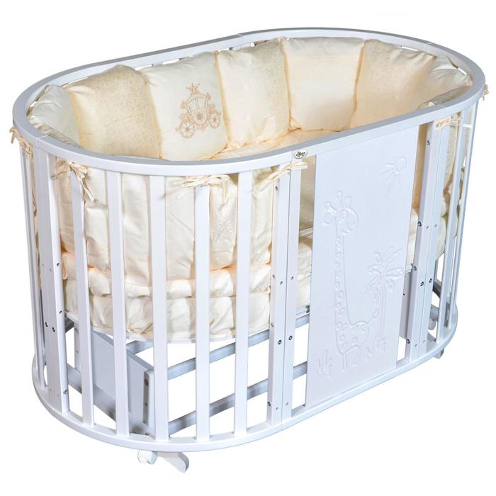 Кроватка Gabriella Giraffe 6 в 1, универсальный маятник, колесо, цвет белый
Кроватка Gabriella Giraffe 6 в 1, универсальный маятник, колесо, цвет белый