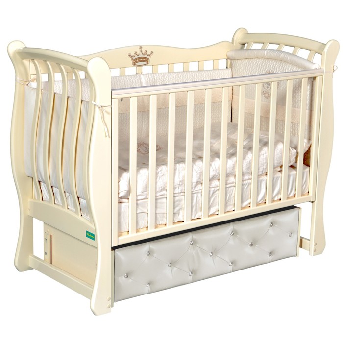 Кроватка Ariel Elegance Premium, мягкий фасад, автостенка, маятник, цвет слоновая кость
Кроватка Ariel Elegance Premium, мягкий фасад, автостенка, маятник, цвет слоновая кость