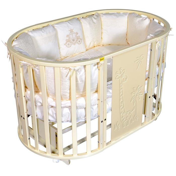 Кроватка Magenta Giraffe 6 в 1, универсальный маятник, колесо, цвет слоновая кость 
Кроватка Magenta Giraffe 6 в 1, универсальный маятник, колесо, цвет слоновая кость