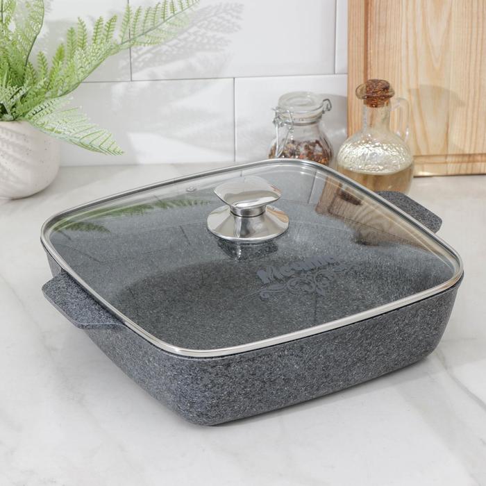 Жаровня Premium, 26×26 см, квадратная, цвет серый
Жаровня Premium, 26×26 см, квадратная, цвет серый