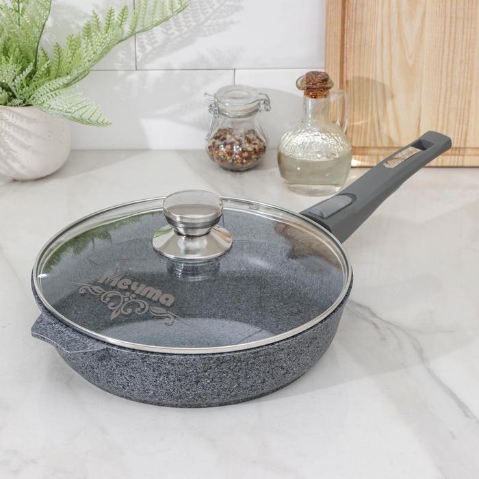 Сковорода Premium, d=26 см, антипригарное покрытие, стеклянная крышка, съёмная ручка, цвет серый
Сковорода Premium, d=26 см, антипригарное покрытие, стеклянная крышка, съёмная ручка, цвет серый