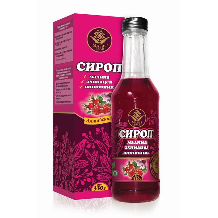 Сироп «Магия трав», малина, эхинацея, шиповник, 330 г
Сироп «Магия трав», малина, эхинацея, шиповник, 330 г
