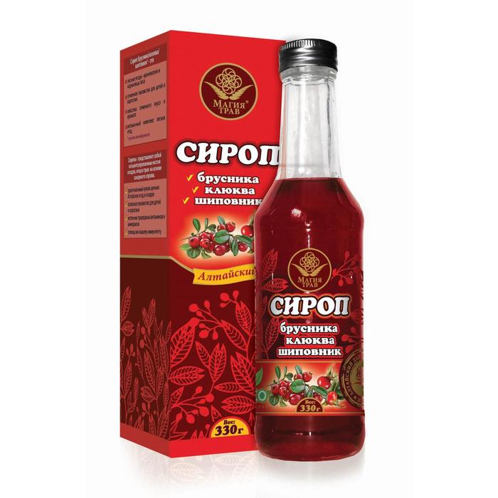 Сироп «Магия трав», брусника, клюква, шиповник, 330 г
Сироп «Магия трав», брусника, клюква, шиповник, 330 г