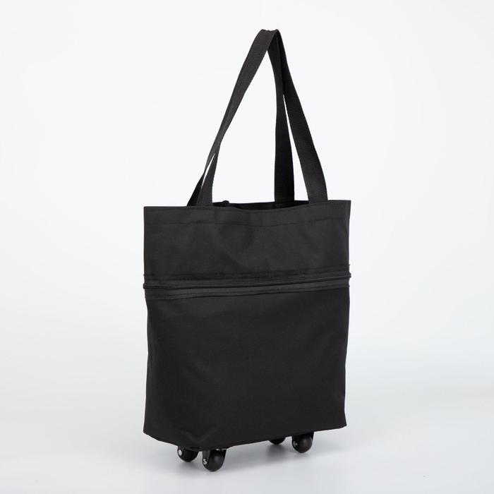 Сумка хозяйственная на колёсах, складная, без подклада, с расширением, цвет чёрный
Сумка хозяйственная на колёсах, складная, без подклада, с расширением, цвет чёрный