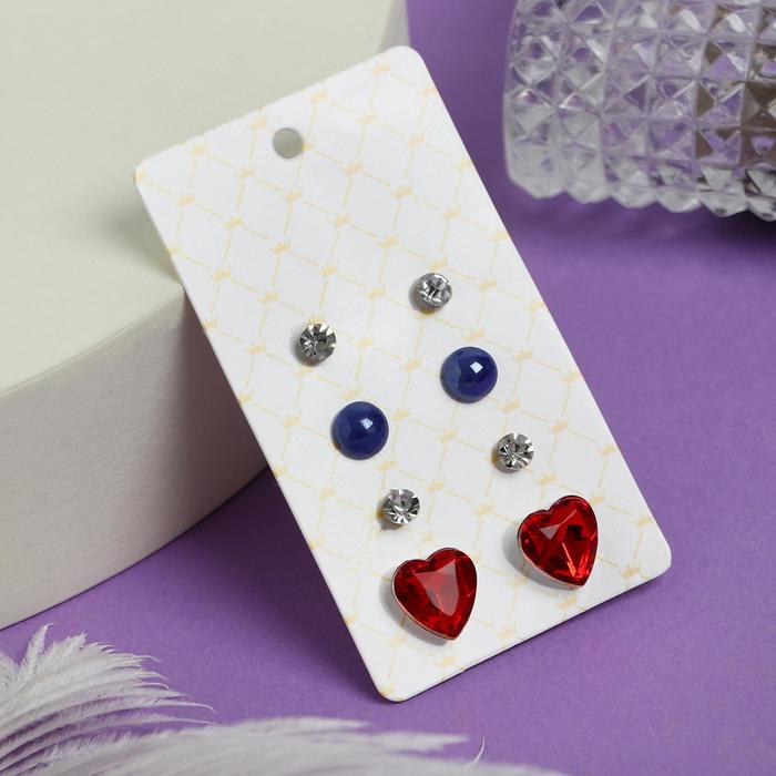 Пусеты 4 пар "Романтика" сердечки и круг, цветные в серебре
Пусеты 4 пар "Романтика" сердечки и круг, цветные в серебре