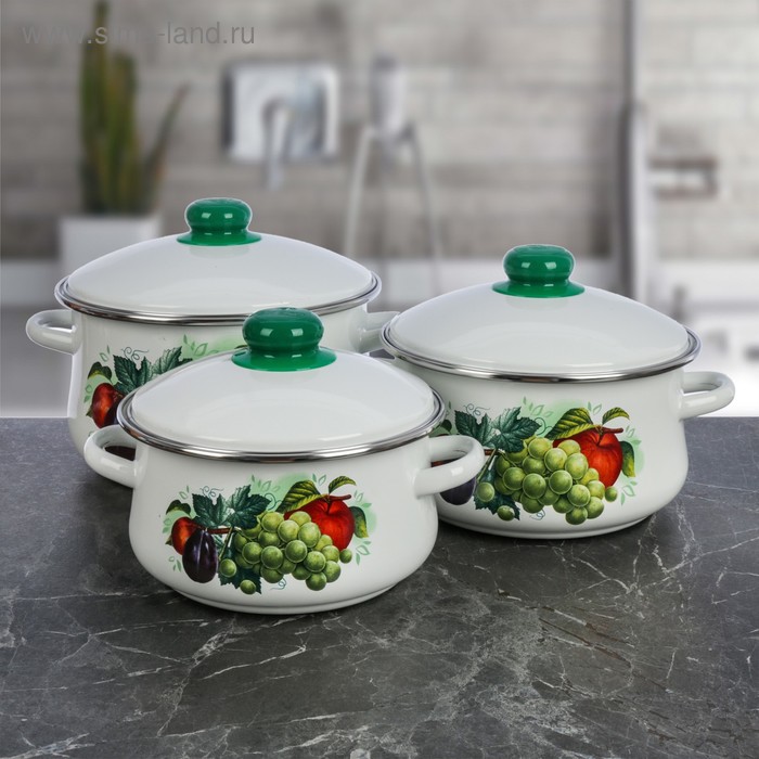 Набор кастрюль «Ассорти», 3 шт: 2 л, 3 л, 4 л, крышки, цвет белый
Набор кастрюль «Ассорти», 3 шт: 2 л, 3 л, 4 л, крышки, цвет белый
