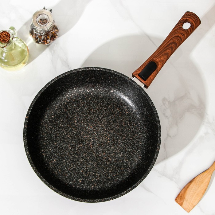 фото Сковорода granit ultra, d=26 см, стеклянная крышка, съёмная ручка, антипригарное покрытие kukmara