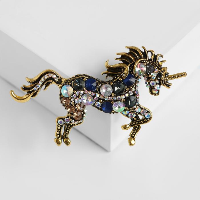 Брошь "Единорог" с бусинами, цветной в чернёном золоте
Брошь "Единорог" с бусинами, цветной в чернёном золоте