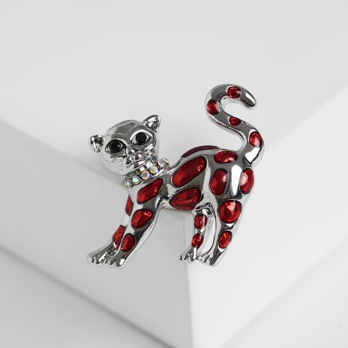 Брошь "Кошка пятнистая", цвет красный в серебре
Брошь "Кошка пятнистая", цвет красный в серебре
