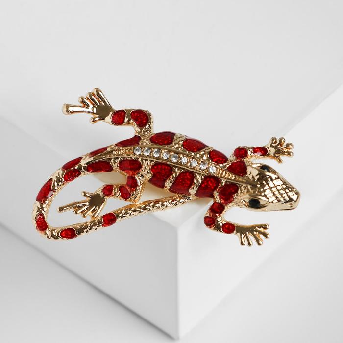 Брошь "Ящерица" пятнистая, цвет красно-белый в золоте
Брошь "Ящерица" пятнистая, цвет красно-белый в золоте
