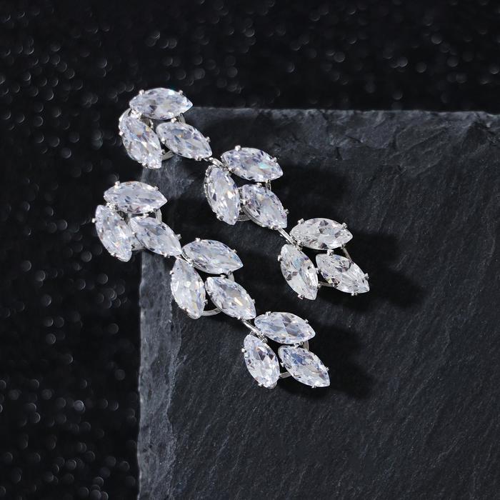 Серьги со стразами "Голливуд" ветвь из эллипсов, цвет белый в серебре
Серьги со стразами "Голливуд" ветвь из эллипсов, цвет белый в серебре