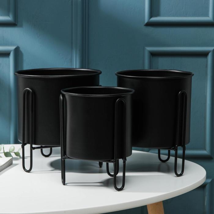 Набор кашпо на подставке «Вейла», цвет чёрный
Набор кашпо на подставке «Вейла», цвет чёрный