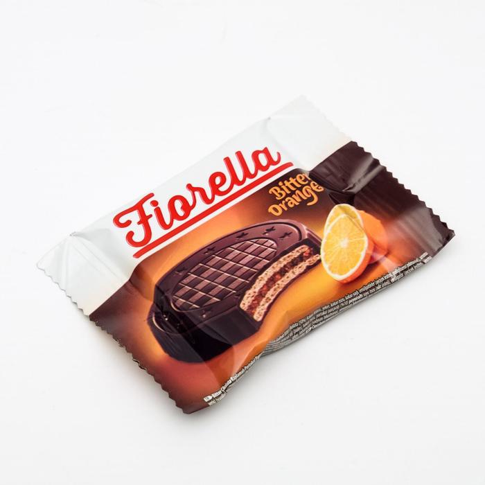 Вафли Fiorella с апельсиновым кремом в горьком шоколаде, 20 г
Вафли Fiorella с апельсиновым кремом в горьком шоколаде, 20 г