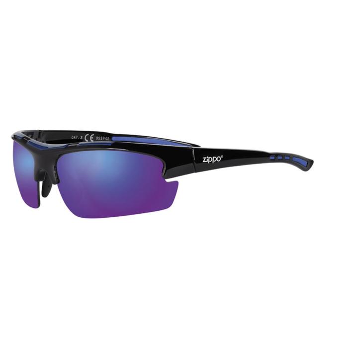 фото Солнцезащитные очки zippo спортивные, унисекс, чёрные, оправа из поликарбоната