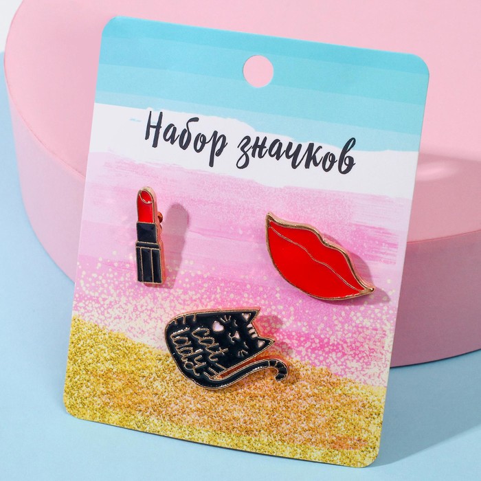 Набор значков (3шт) "Женщина-кошка", форма МИКС, цвет красно-чёрный в золоте
Набор значков (3шт) "Женщина-кошка", форма МИКС, цвет красно-чёрный в золоте