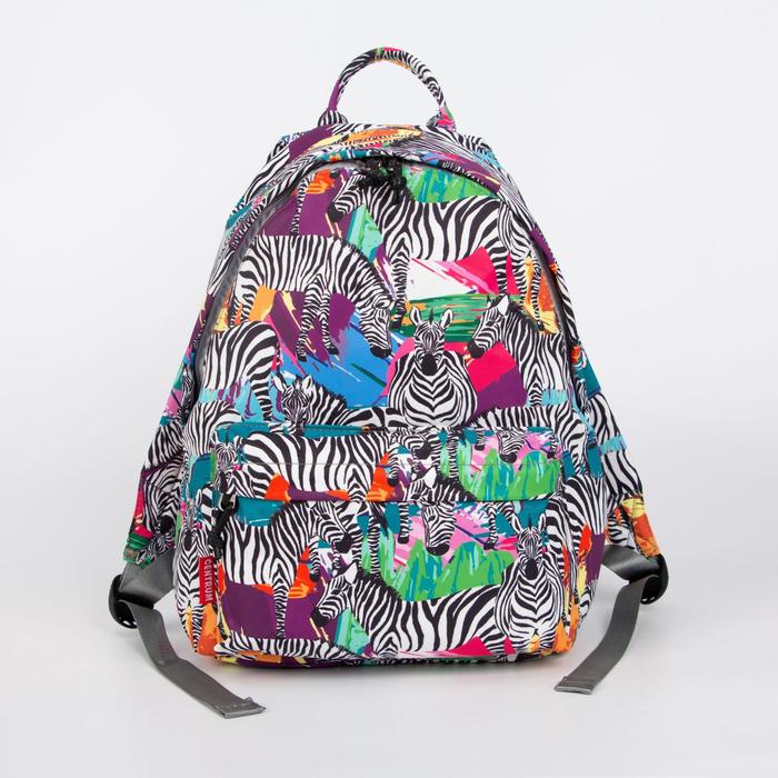 Рюкзак молодёжный, отдел на молнии, наружный карман, цвет разноцветный, «Зебры» 
Рюкзак молодёжный, отдел на молнии, наружный карман, цвет разноцветный, «Зебры»