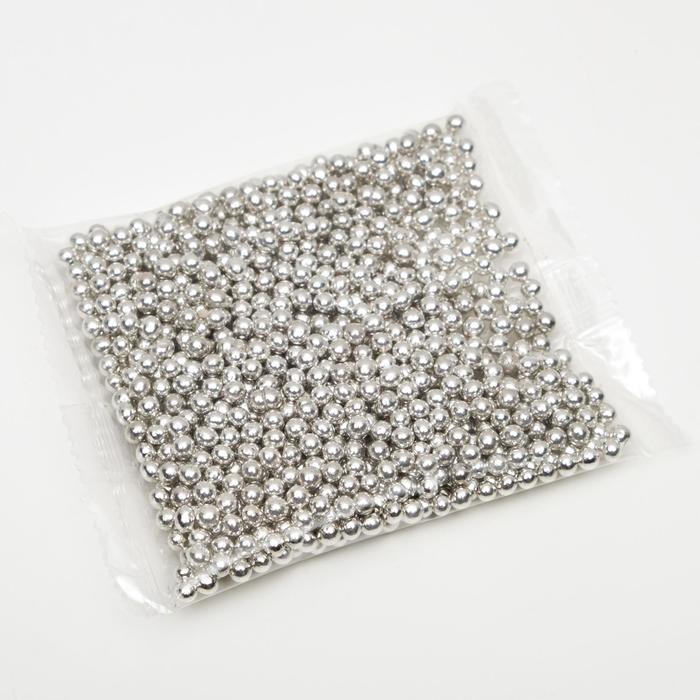 фото Кондитерская посыпка «шарики серебрянные 4 мм», 50 г