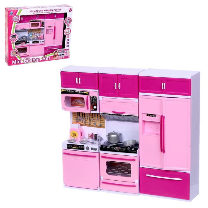 фото Набор игровой "кухня" для кукол,звук,свет с аксессуарами