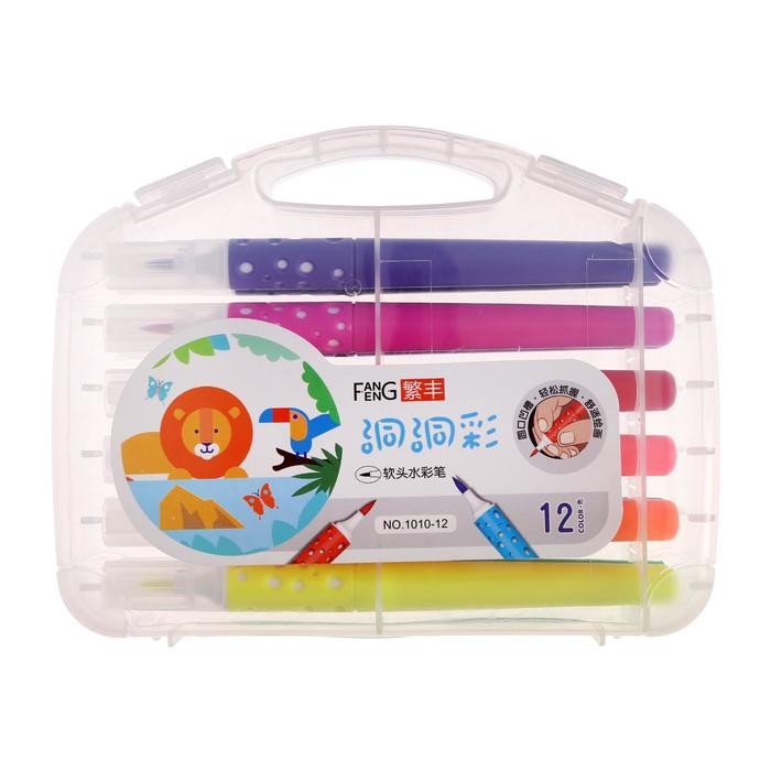 Фломастеры 12 цветов мягкая кисть в пластиковом пенале
Фломастеры 12 цветов мягкая кисть в пластиковом пенале
