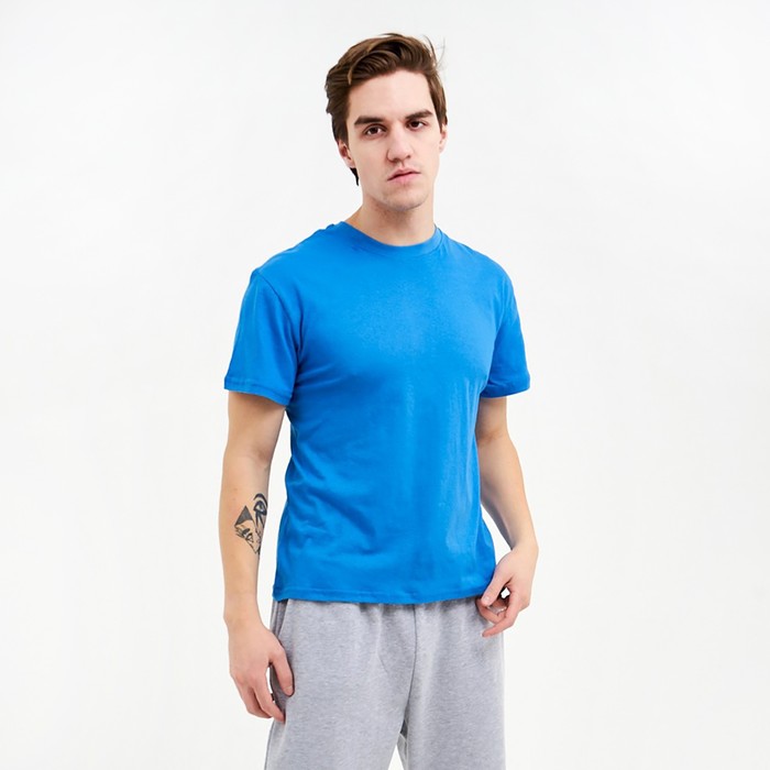Футболка мужская однотонная, цвет васильковый, размер 56
Футболка мужская однотонная, цвет васильковый, размер 56