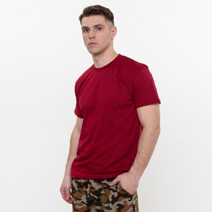 Футболка мужская однотонная, цвет бордовый, размер 56
Футболка мужская однотонная, цвет бордовый, размер 56