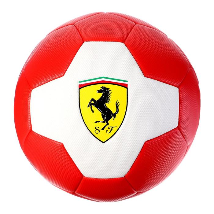 фото Мяч футбольный ferrari р.5, pvc, цвет белый/красный