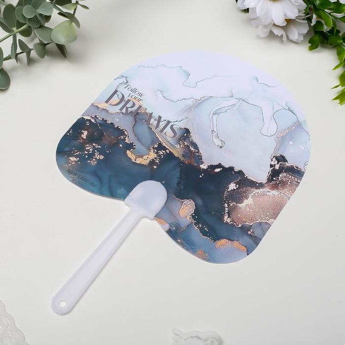 Веер-опахало "Мрамор с золотом - Follow your dreams" 21х13 см
Веер-опахало "Мрамор с золотом - Follow your dreams" 21х13 см