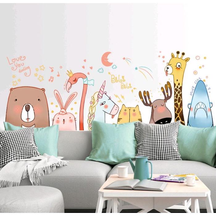 Наклейка пластик интерьерная цветная "Смешные зверята" 60х90 см 
Наклейка пластик интерьерная цветная "Смешные зверята" 60х90 см