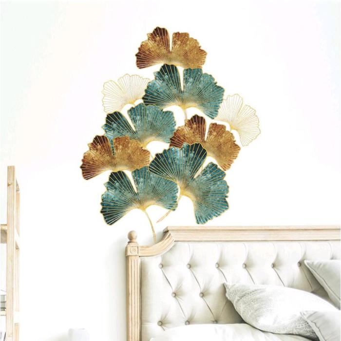 Наклейка пластик интерьерная цветная "Цветы-веера" набор 2 листа 30х90 см