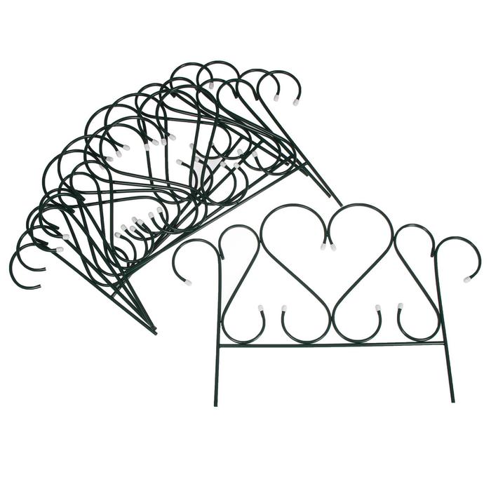 Ограждение декоративное, 41 × 435 см, 5 секций, металл, зелёное, «Романтик»
Ограждение декоративное, 41 × 435 см, 5 секций, металл, зелёное, «Романтик»