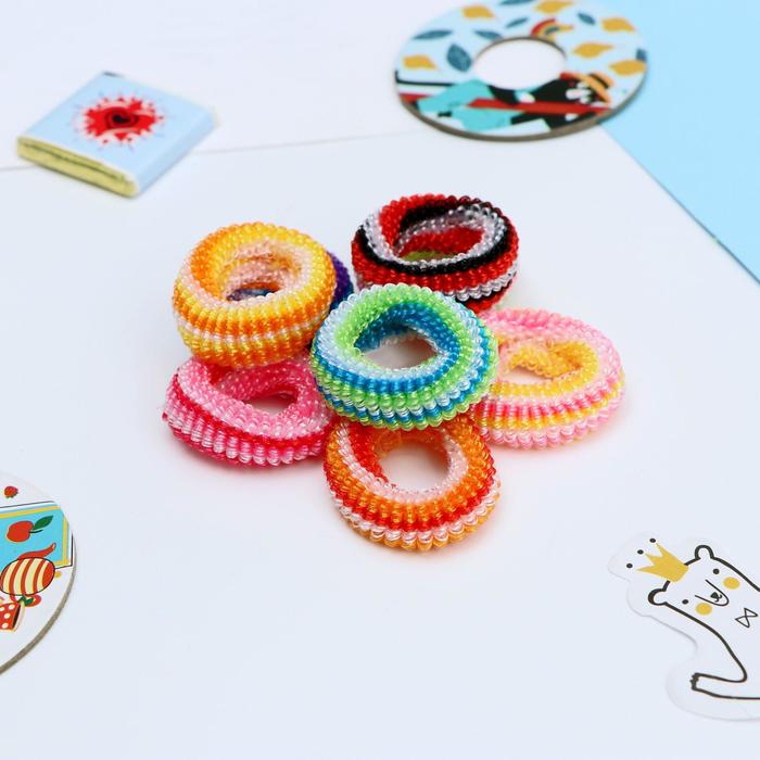 Резинка для волос "Махрушка" (набор 100 шт) разноцветные полосы, микс 
Резинка для волос "Махрушка" (набор 100 шт) разноцветные полосы, микс