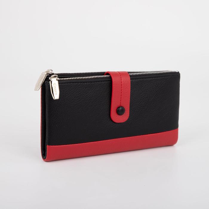 Кошелёк женский, отдел на клапане, цвет чёрный/красный
Кошелёк женский, отдел на клапане, цвет чёрный/красный