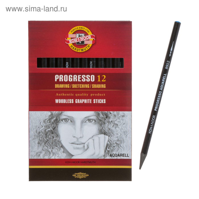 Карандаш Koh-I-Noor PROGRESSO 8912 4В, акварельный художественный, чёрнографитный, цельнографитный
Карандаш Koh-I-Noor PROGRESSO 8912 4В, акварельный художественный, чёрнографитный, цельнографитный