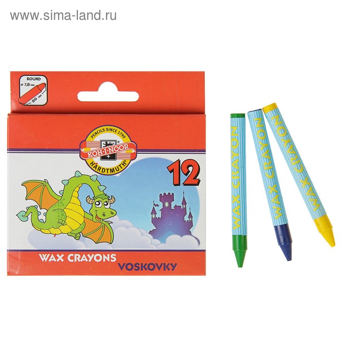 Мелки восковые 12 цветов 7.8 мм, Koh-I-Noor 8232/12, круглые, в картонной упаковке, L=80 мм
Мелки восковые 12 цветов 7.8 мм, Koh-I-Noor 8232/12, круглые, в картонной упаковке, L=80 мм
