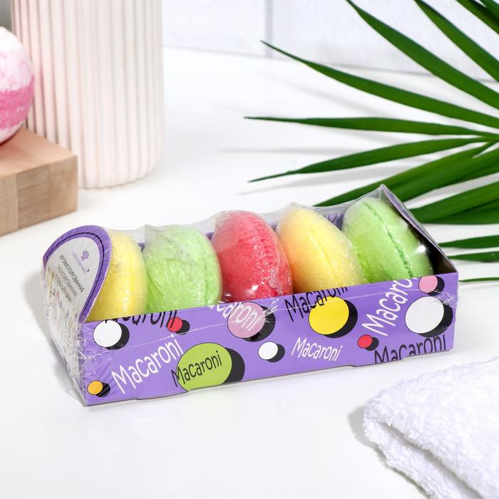 Набор бомбочек для ванн Macaroni, ароматизированный, 5 х 60 г 
Набор бомбочек для ванн Macaroni, ароматизированный, 5 х 60 г