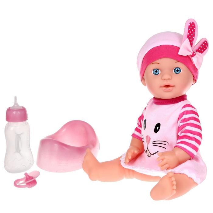 Пупс функциональный «Мой Малыш» в платье, пьёт, писает, с аксессуарами, МИКС
Пупс функциональный «Мой Малыш» в платье, пьёт, писает, с аксессуарами, МИКС