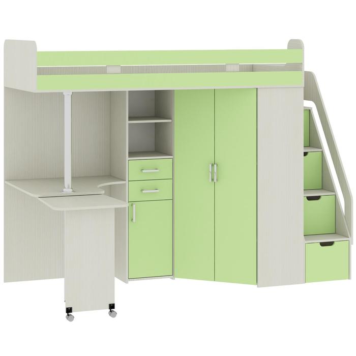 Кровать чердак Карамель 77-03 2000х800 Анкор светлый/Зелёный
Кровать чердак Карамель 77-03 2000х800 Анкор светлый/Зелёный