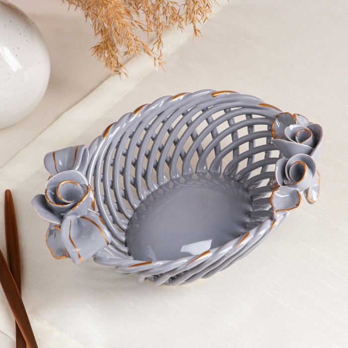 Конфетница "Ладушка", серая, лепка, плетение, 8 см
Конфетница "Ладушка", серая, лепка, плетение, 8 см