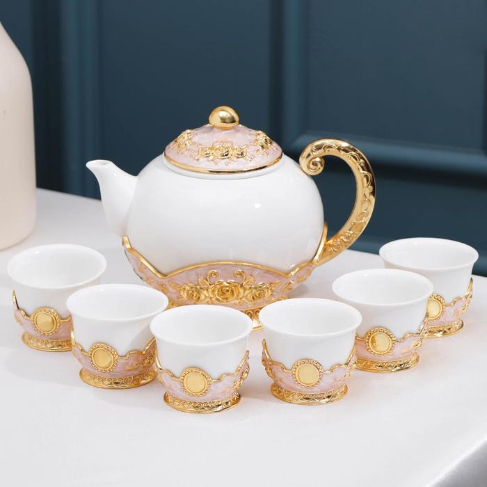 Сервиз кофейный на 6 персон «Ажур голд»: чайник, чашки 6 шт, поднос, цвет металла золотой
Сервиз кофейный на 6 персон «Ажур голд»: чайник, чашки 6 шт, поднос, цвет металла золотой