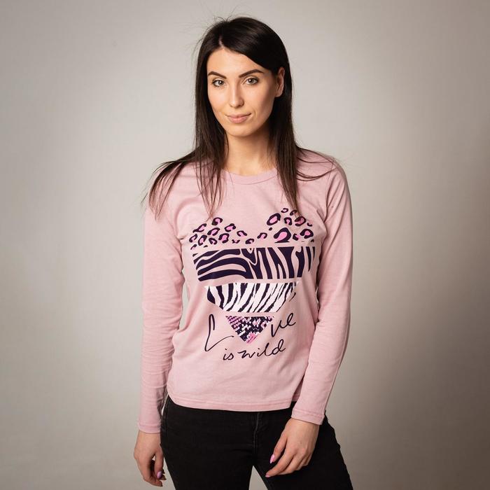 фото Лонгслив женский, цвет светло-розовый, размер 48