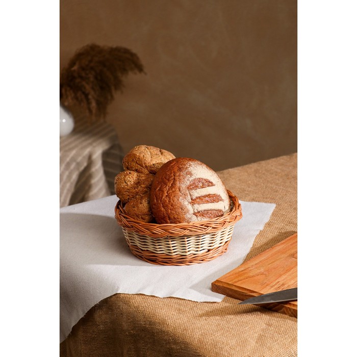 Хлебница плетёная, круглая, D=24см, H=9см
Хлебница плетёная, круглая, D=24см, H=9см